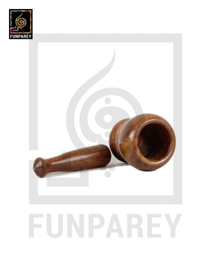 Handmade Wooden Mortar and Pestle 6" - Image 3