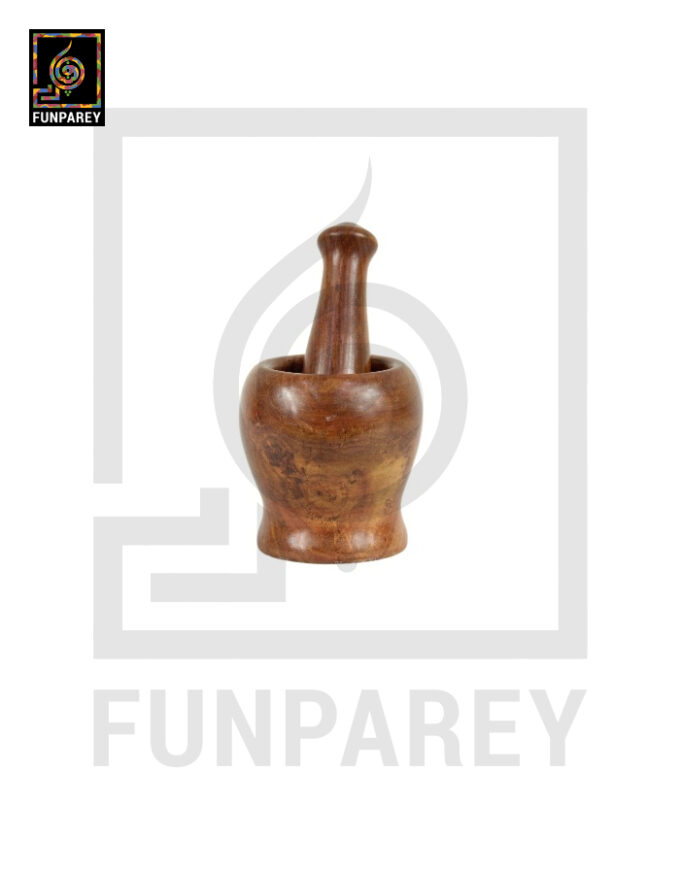 Handmade Wooden Mortar and Pestle 6" - Image 5