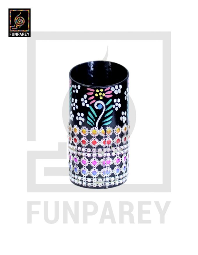 Handmade Accessory Jar with Truck Art And Shiny Beats