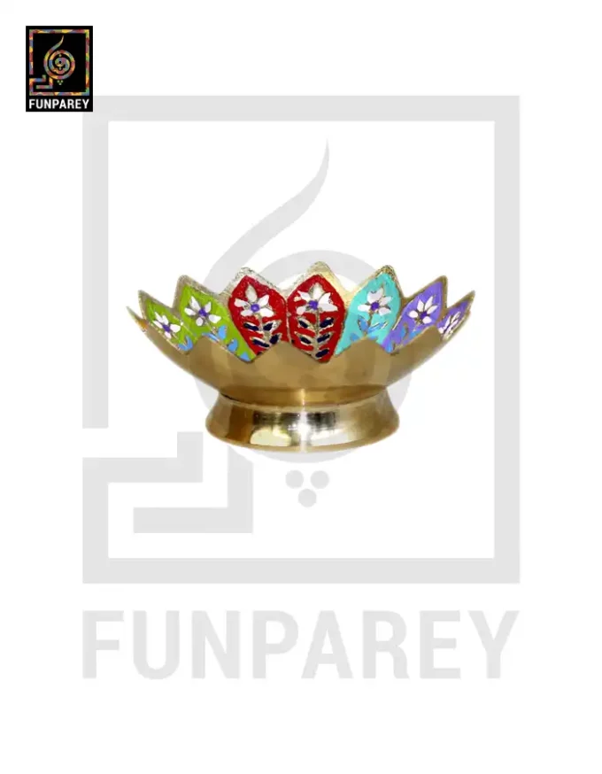 Brass Leaf Design Dry Fruit Bowl 4" - Image 3