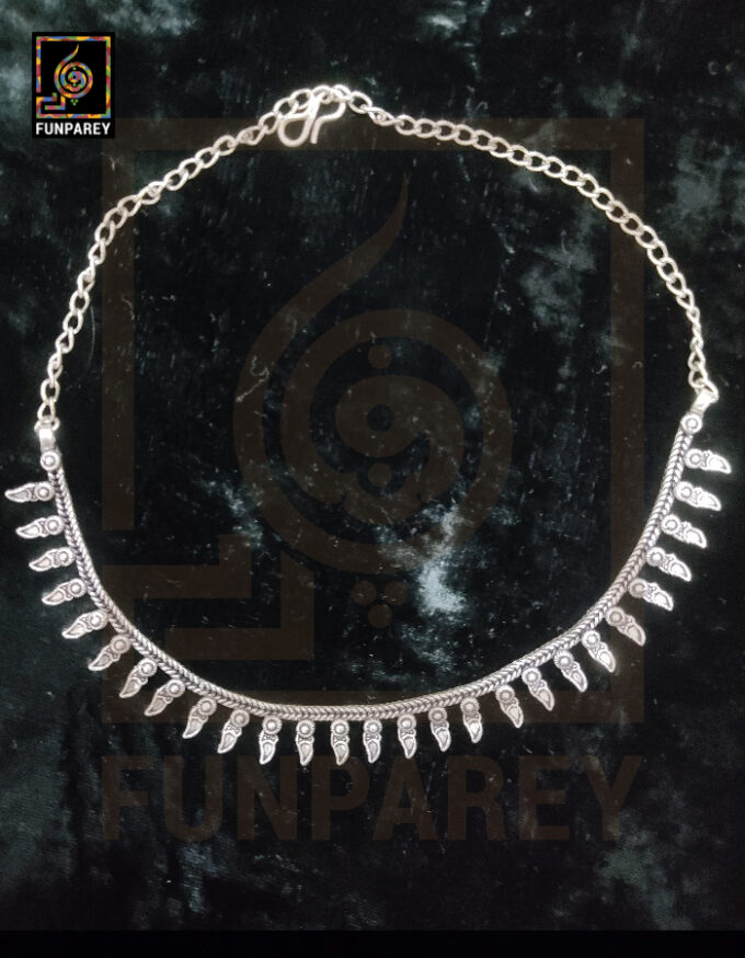 Oxidized Metal Jewelry Pendant "Hauberk" Small
