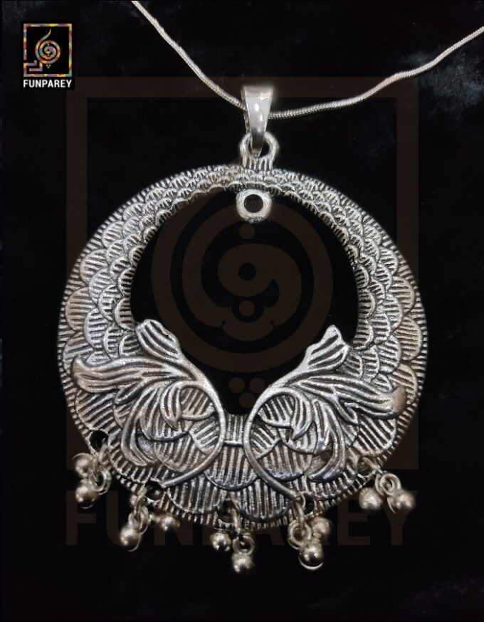 Oxidized Metal Jewelry Pendant "Crescent"