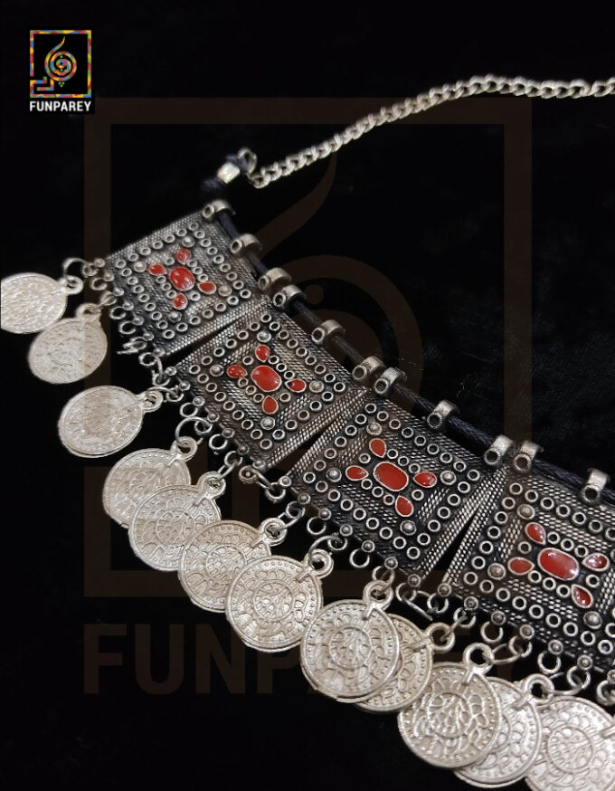 Oxidized Metal Jewelry Choker "Rubeus" - Image 3