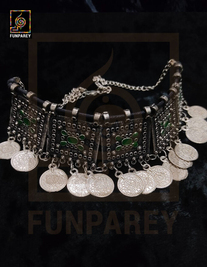 Oxidized Metal Jewelry Choker "Jadeite" - Image 4