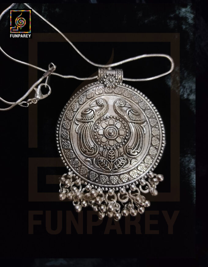 Oxidized Metal Jewelry Pendant "Moon"