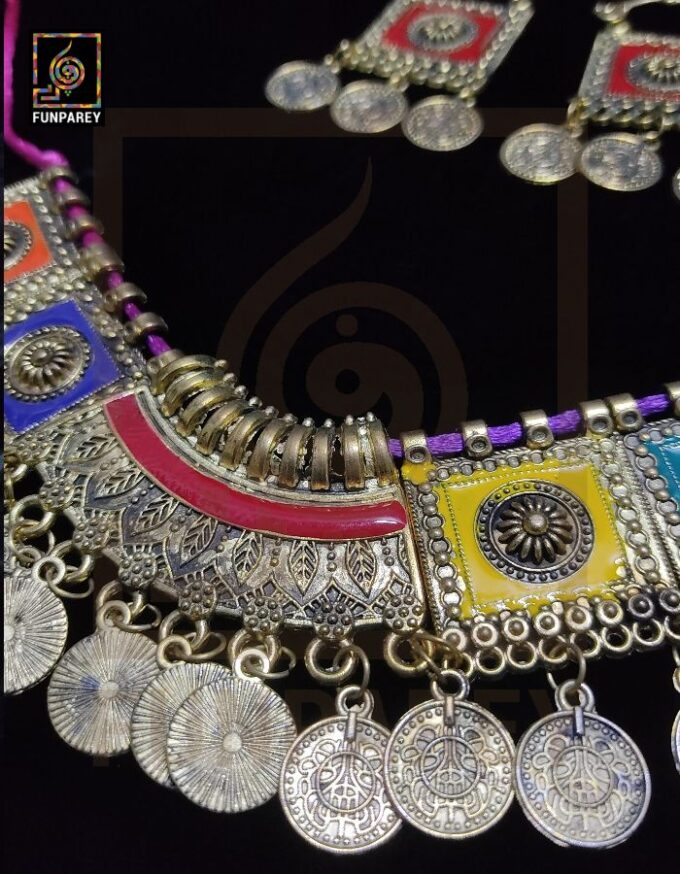 Oxidized Metal Jewelry Choker Set "Aurelian" - Image 3