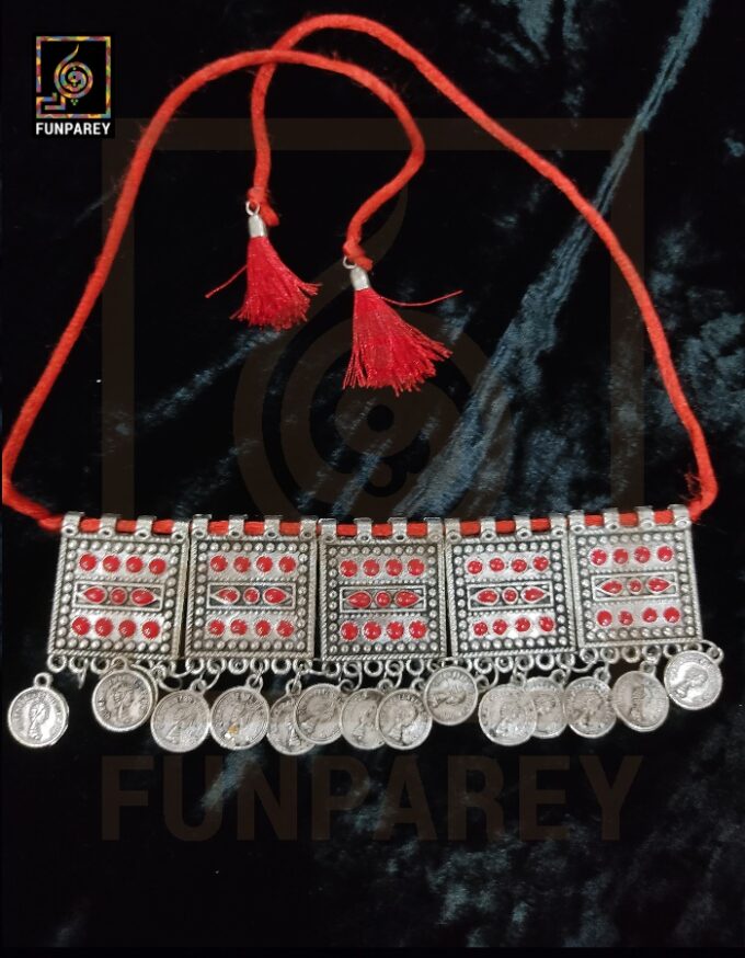 Oxidized Metal Jewelry Choker "Carnelian"