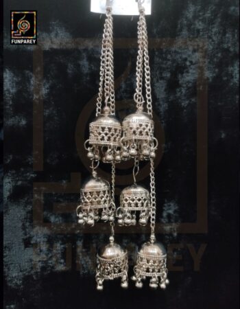 Tribal Oxidized Kashmiri Dangle Trailing Earrings "Legacy"