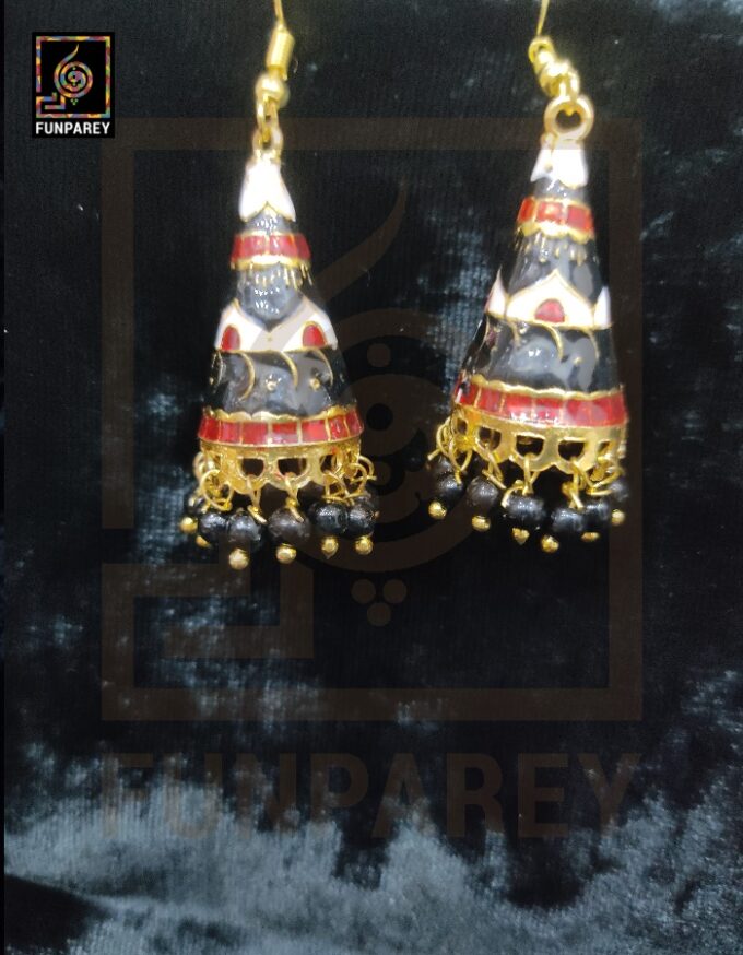 Ethnic Tribal Metallic Earrings "Chime Sombre" - Image 2