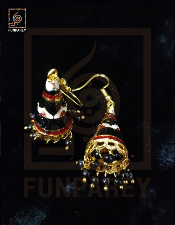Ethnic Tribal Metallic Earrings "Chime Sombre" - Image 5
