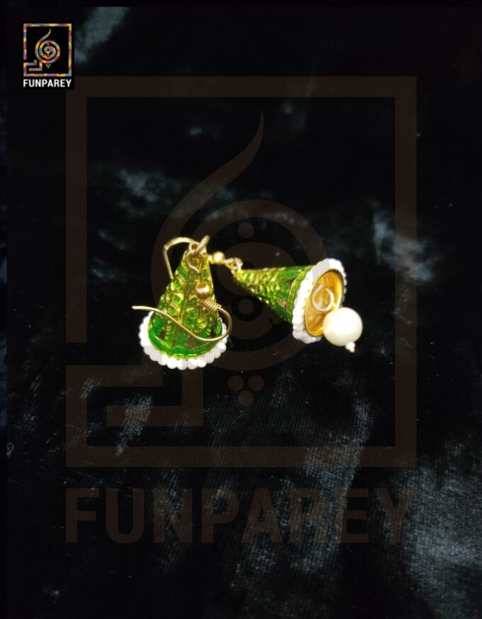 Ethnic Tribal Metallic Earrings "Chime Tartrazine" - Image 4