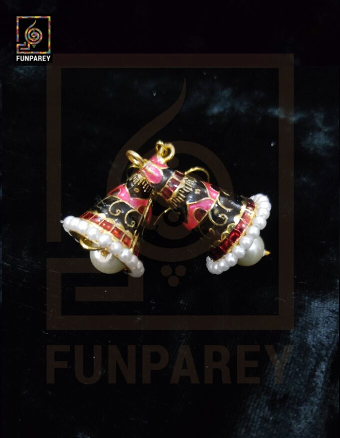 Ethnic Tribal Metallic Earrings "Chime Magenta"