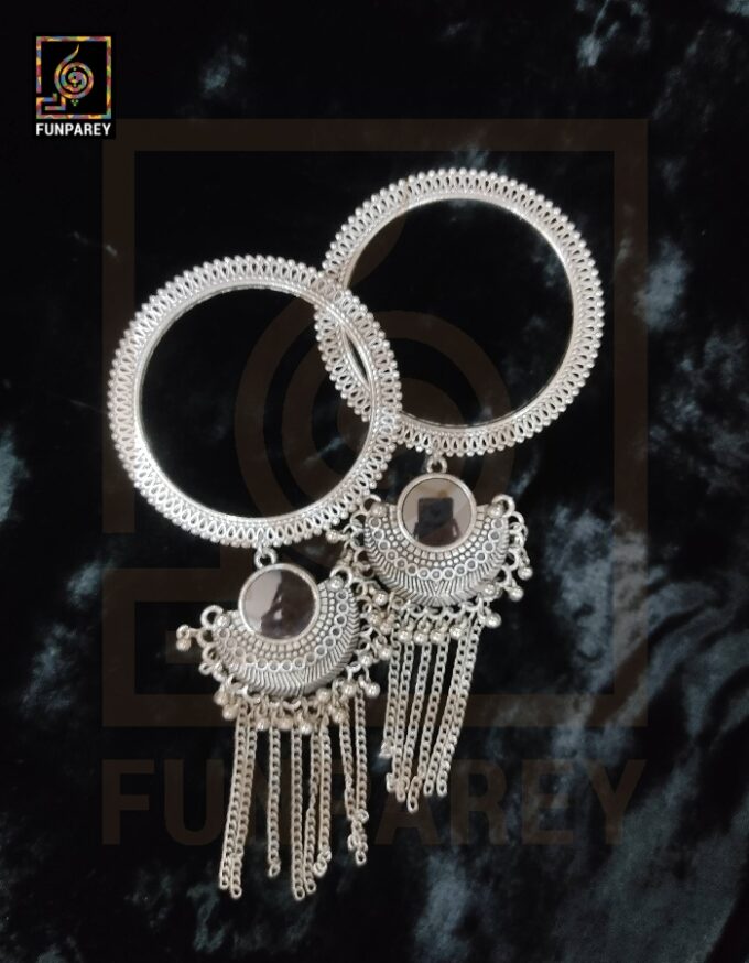 Tribal Oxidized Metal Heavy Trailing Bangles "Lucent" - Image 2