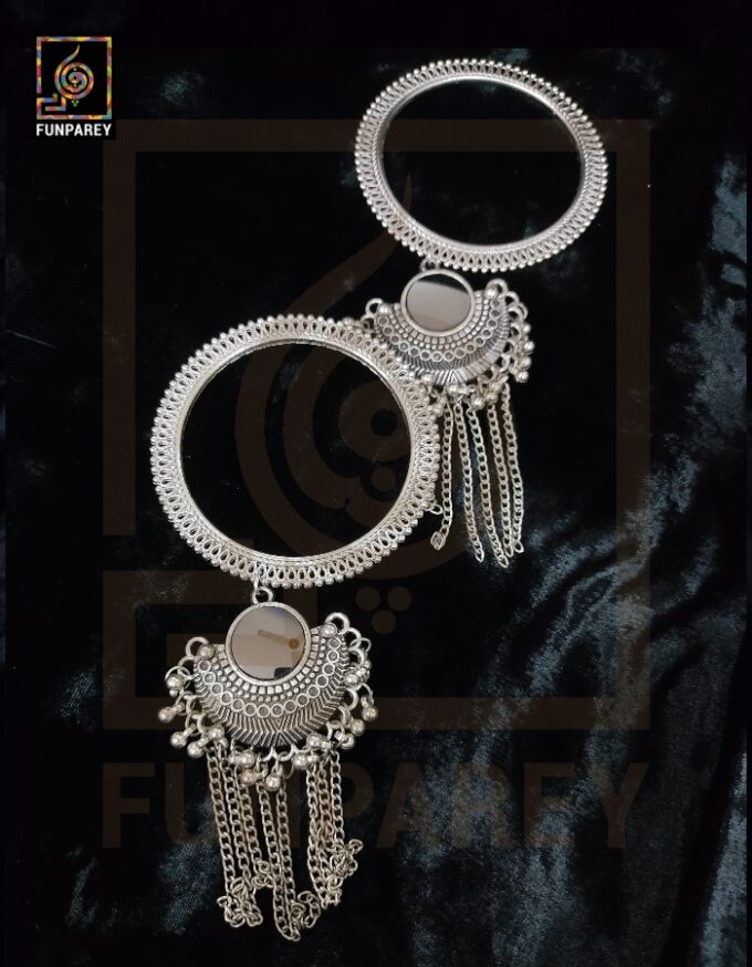 Tribal Oxidized Metal Heavy Trailing Bangles "Lucent" - Image 3