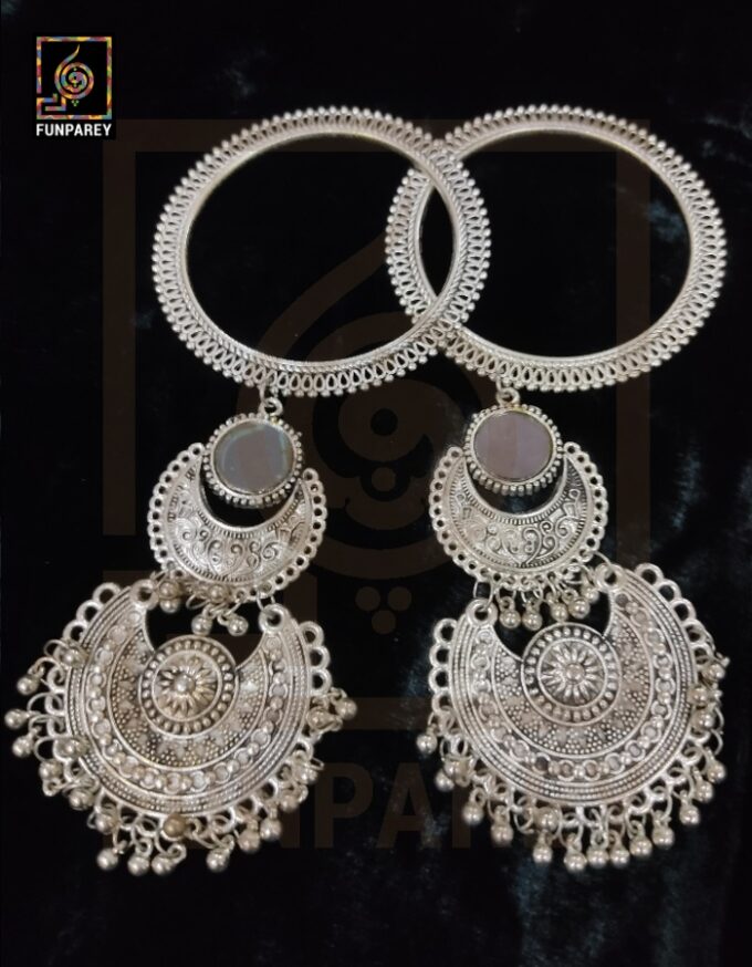 Tribal Oxidized Heavy Trailing Bangles "Virsa Long"