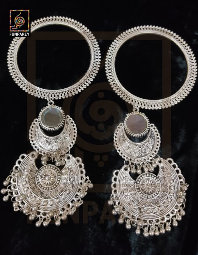 Tribal Oxidized Heavy Trailing Bangles "Virsa Long" - Image 2