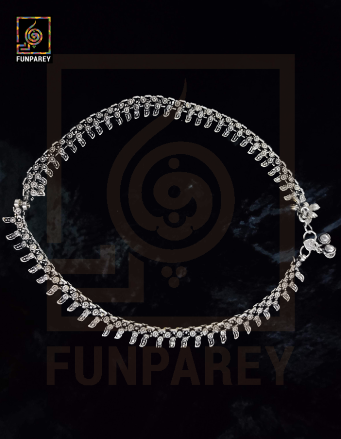 Oxidized Metal Tribal Anklets (Pair) "Hauberk"