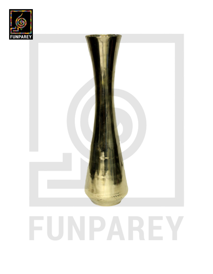 Handmade 14" Hourglass Brass Vase Pair "Slick" - Image 4