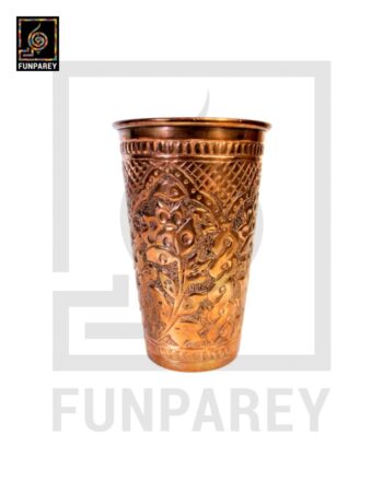 Handmade Full Copper Glass With Etched Motif