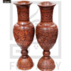 Hand Carved Premium Wooden Vase Pair 22"