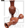 Hand Carved Premium Wooden Vase Pair 22" - Image 4