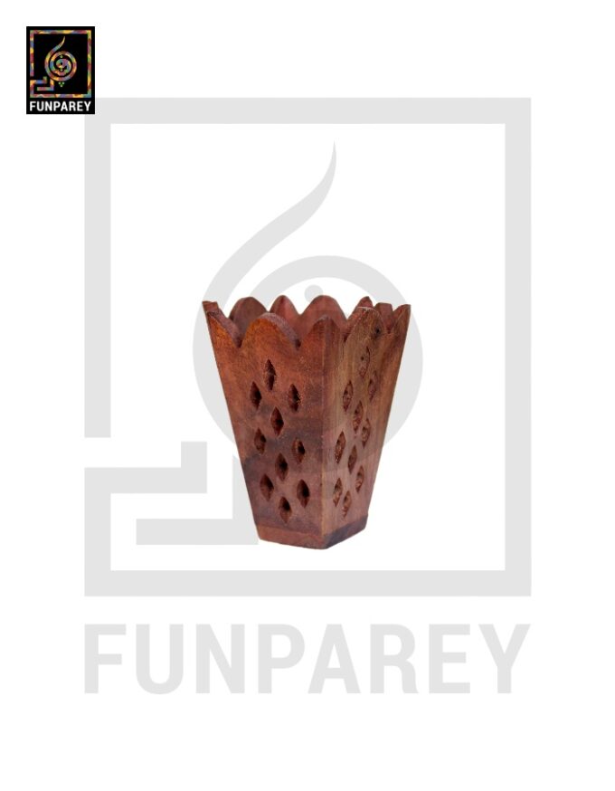 Hand Carved Accessory Jar Old Fashioned