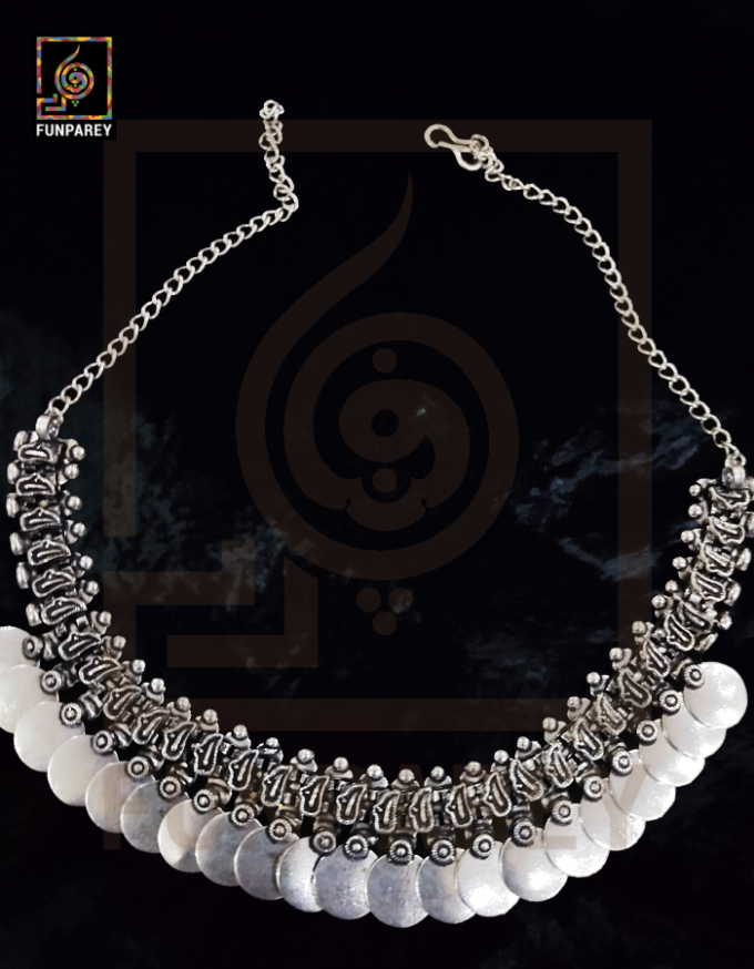 Oxidized Metal Tribal Necklace "Ethereal"