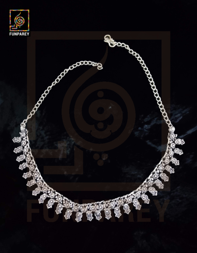 Oxidized Metal Tribal Necklace "Hauberk" - Image 6