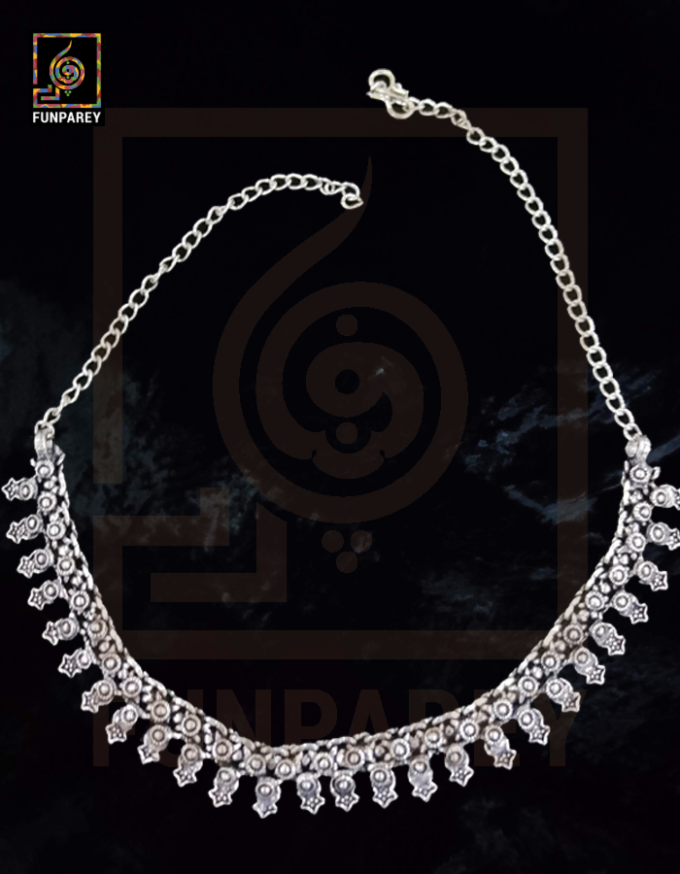 Oxidized Metal Tribal Necklace "Hauberk" - Image 7