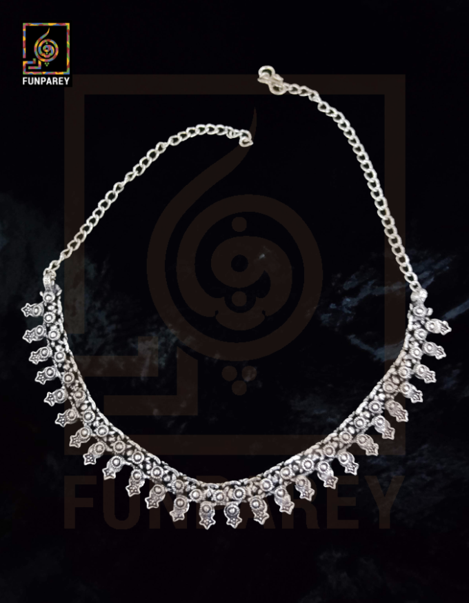 Oxidized Metal Tribal Necklace "Hauberk" - Image 8