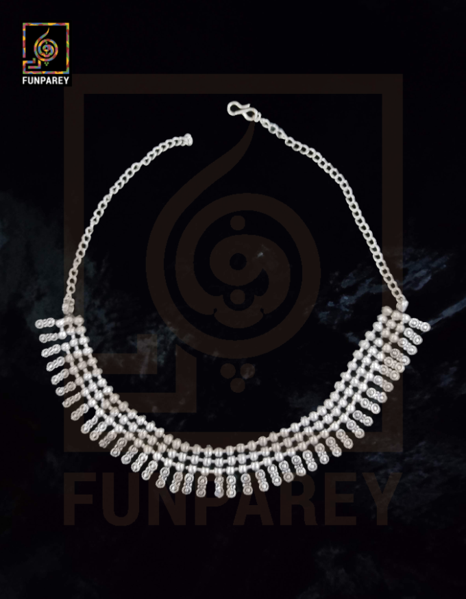 Oxidized Metal Tribal Necklace "Halcyon" - Image 2