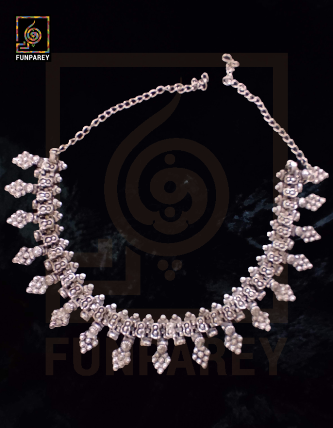 Oxidized Metal Tribal Necklace "Riparian" - Image 9