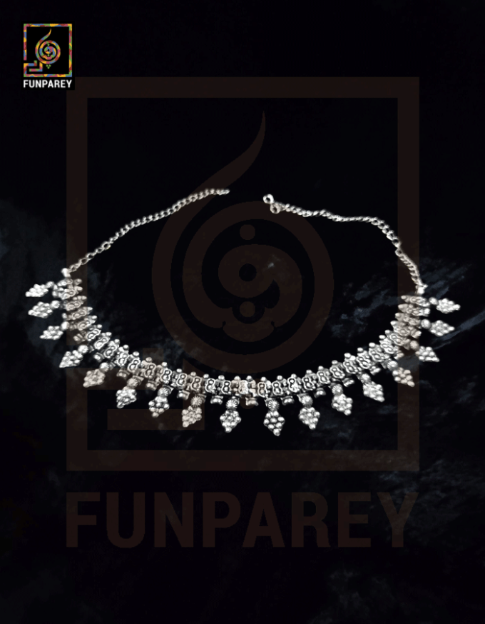 Oxidized Metal Tribal Necklace "Riparian" - Image 7