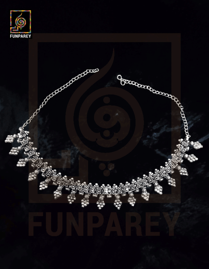 Oxidized Metal Tribal Necklace "Riparian"