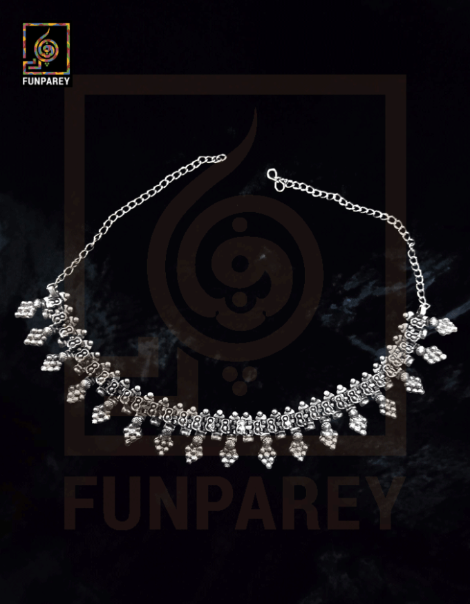 Oxidized Metal Tribal Necklace "Riparian" - Image 6