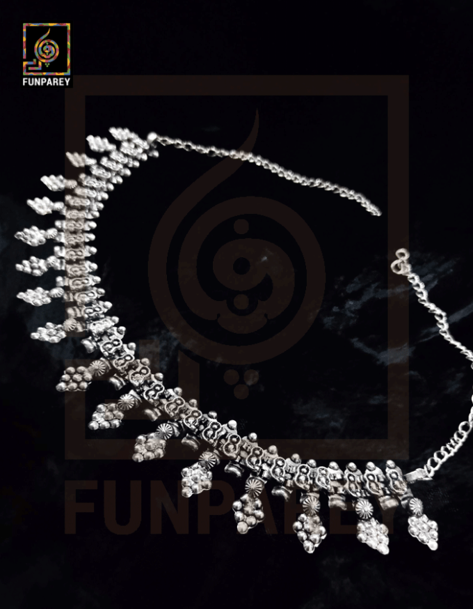 Oxidized Metal Tribal Necklace "Riparian" - Image 2