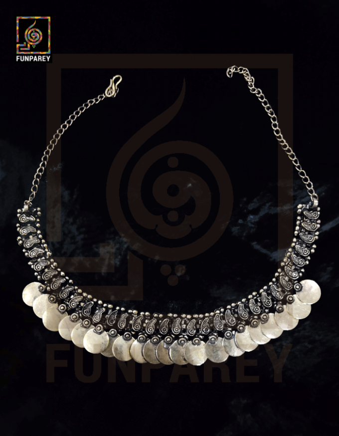 Oxidized Metal Tribal Necklace "Ethereal Aurum" - Image 12