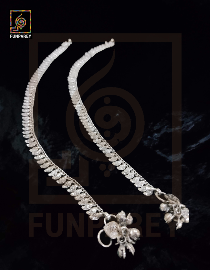 Oxidized Metal Tribal Anklets (Pair) "Idyllic" - Image 2