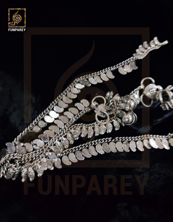 Oxidized Metal Tribal Anklets (Pair) "Idyllic"