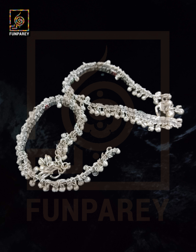 Oxidized Metal Tribal Anklets (Pair) "Supine" - Image 10