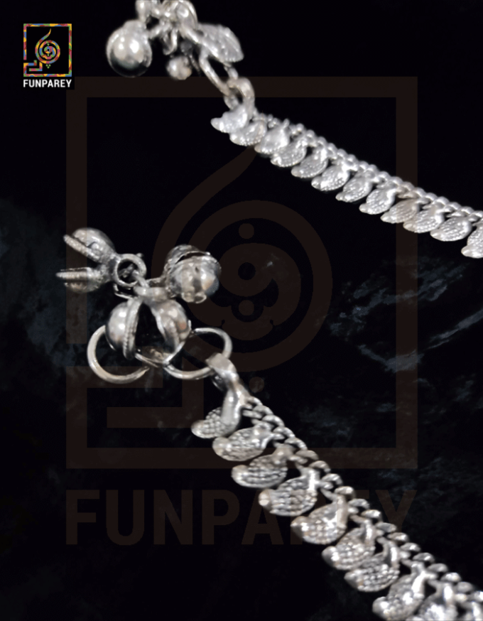 Oxidized Metal Tribal Anklets (Pair) "Idyllic" - Image 10