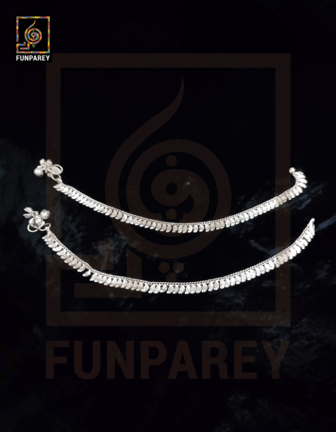 Oxidized Metal Tribal Anklets (Pair) "Idyllic" - Image 4
