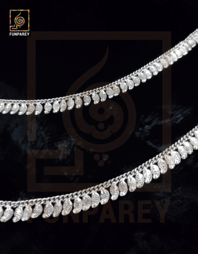 Oxidized Metal Tribal Anklets (Pair) "Idyllic" - Image 5