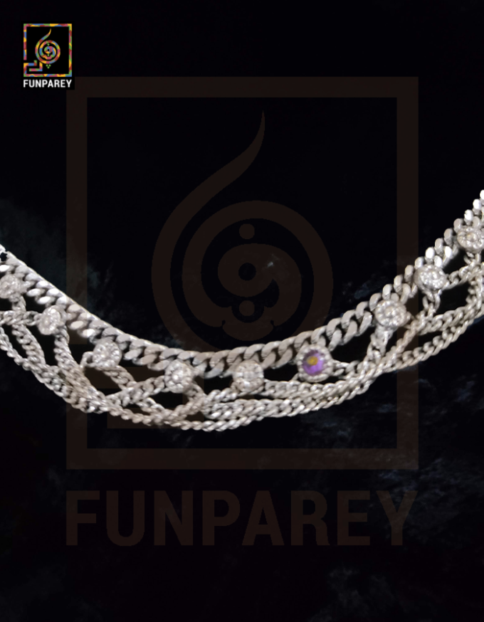 Oxidized Metal Tribal Anklets (Pair) "Habergeon" - Image 6