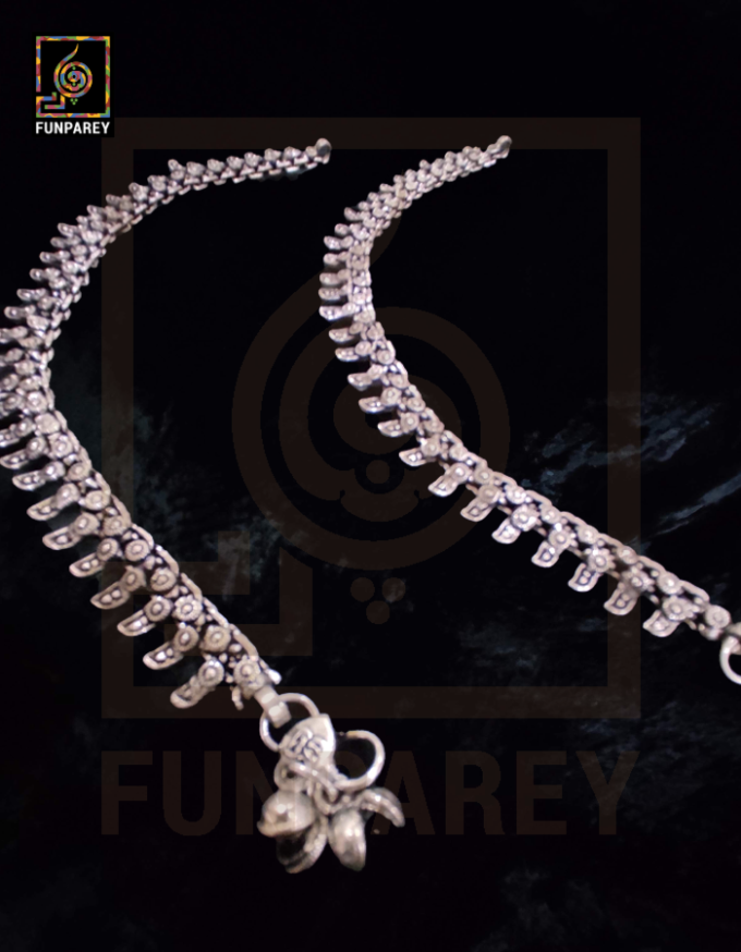 Oxidized Metal Tribal Anklets (Pair) "Hauberk" - Image 4