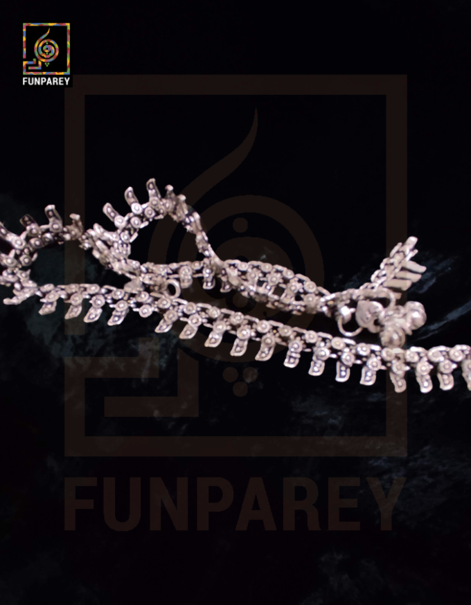 Oxidized Metal Tribal Anklets (Pair) "Hauberk" - Image 2
