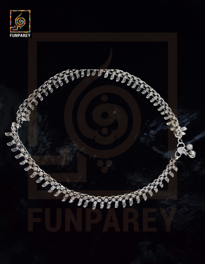 Oxidized Metal Tribal Anklets (Pair) "Hauberk" - Image 9