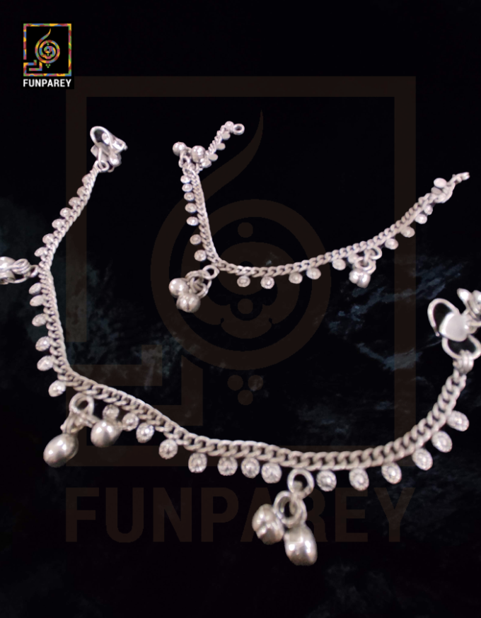 Oxidized Metal Tribal Anklets (Pair) "Sleek" - Image 8