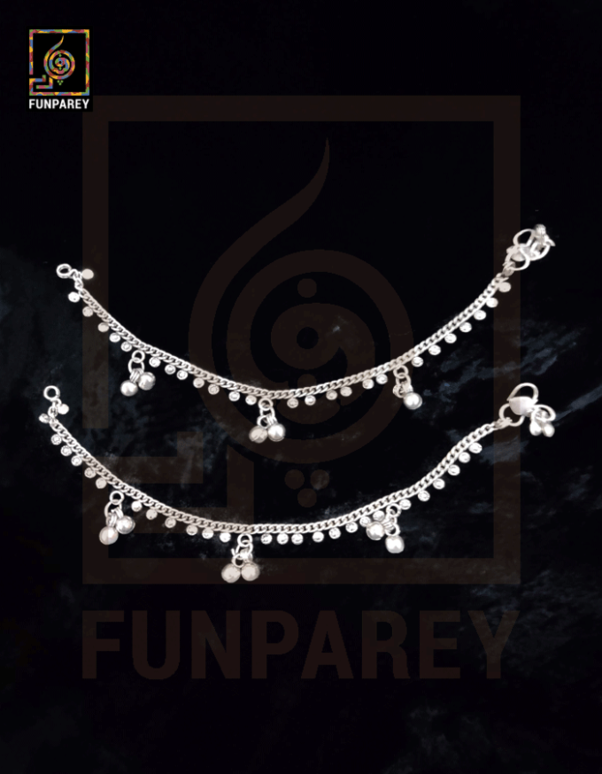 Oxidized Metal Tribal Anklets (Pair) "Sleek" - Image 2