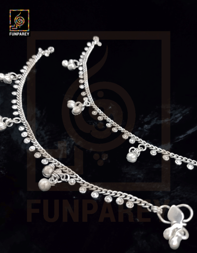 Oxidized Metal Tribal Anklets (Pair) "Sleek"